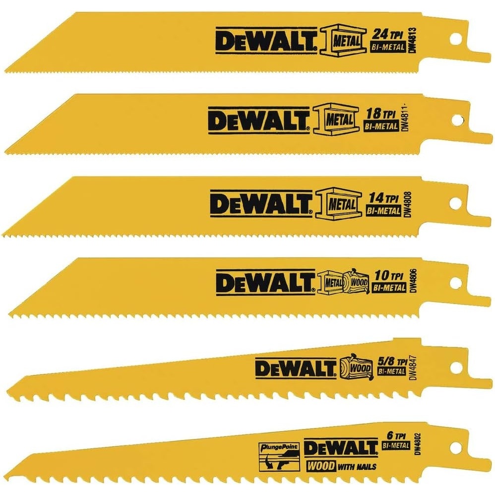 image:imageDEWALT Reciprocating Saw Blade Set for Metal and Woodcutting 6 Piece DW4856