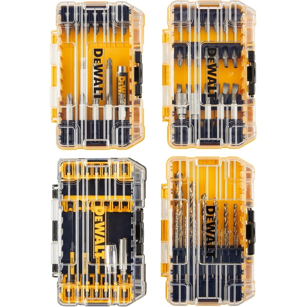 image:imageDEWALT Screwdriver Bit Set 100 Pc Impact Driver Bit Set with Drill Bits Magnetic Holder and Nut Drivers FlexTorq Impact Ready ToughCase Included DWA2FTS100One Size
