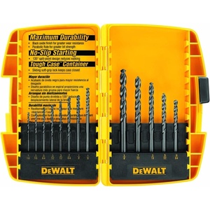 DEWALT Black Oxide Drill Bit Set with Pilot Point, 13-Piece (DW1163)(13 Pieces)