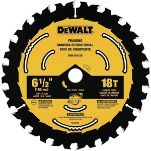 DEWALT Circular Saw Blade, 6 1/2 Inch, 18 Tooth, Framing (DWA161218)(New)