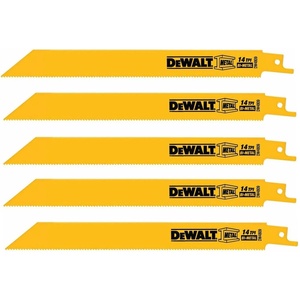 DEWALT Reciprocating Saw Blades, Straight Back, 8-Inch, 14 TPI, 5-Pack (DW4809)(Single)