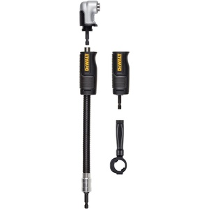DEWALT Right Angle Drill Attachment, 12 in 90 Degree Drill Adapter, Compact 4-in-1 Modular FLEXTORQ Impact Ready Straight Flexible Shaft (DWAMRASETFT)(12-Inch)