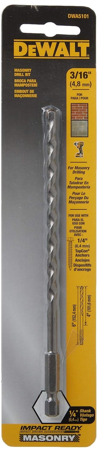 image:imageDEWALT DWA5102 Impact Ready Masonry Bit 14 x 4 x 6Multi