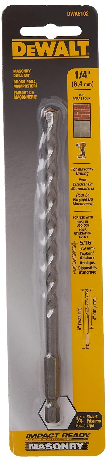 image:imageDEWALT DWA5102 Impact Ready Masonry Bit 14 x 4 x 6Multi