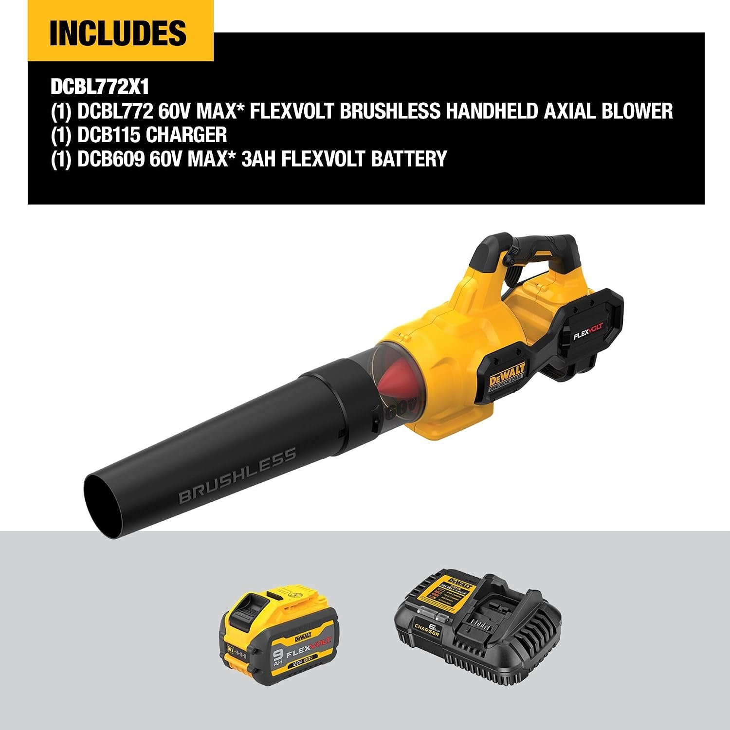 image:imageDewalt Blower AXIAL BRUSHLESS 600 CFM DCBL772X1Blower Kit Only